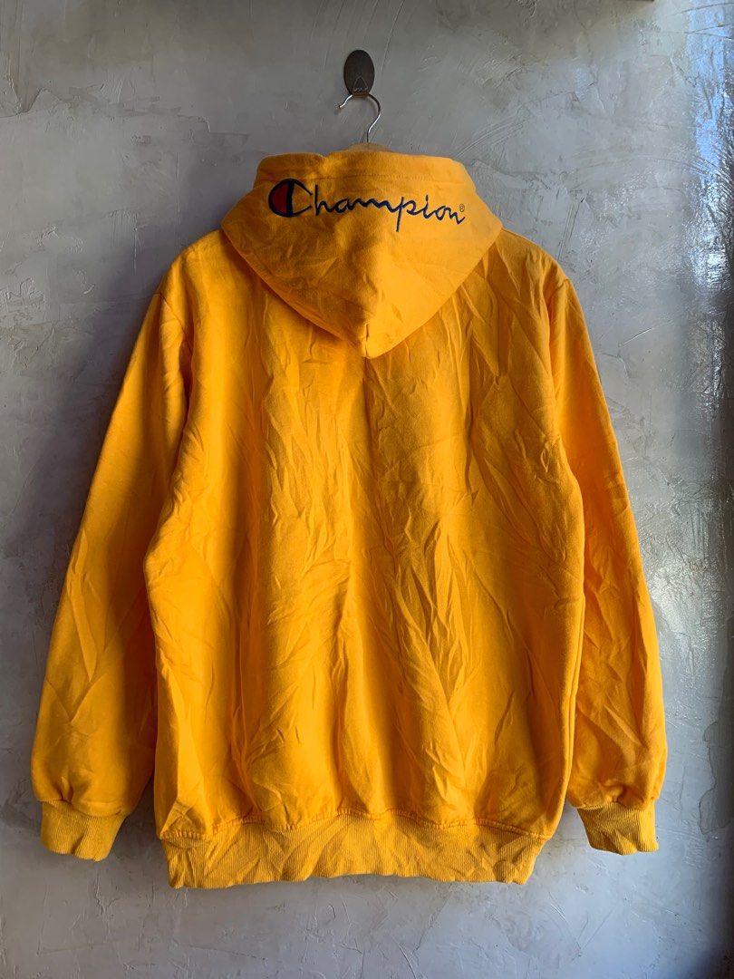 Champion x Supreme mustard Hoodie Men s Fashion Tops Sets