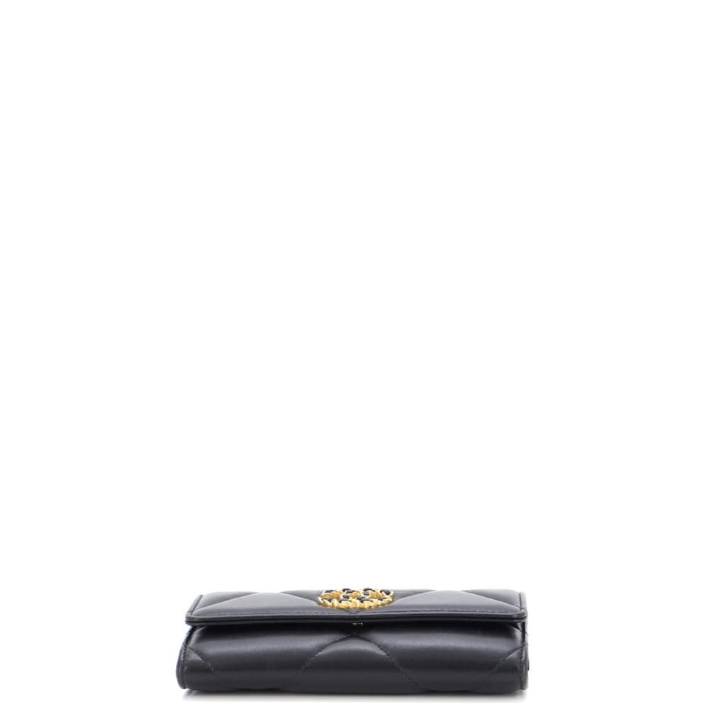 CHANEL 19 Pouch with Handle, lambskin, gold-tone, silver-tone &  ruthenium-finish metal, white - CHANEL