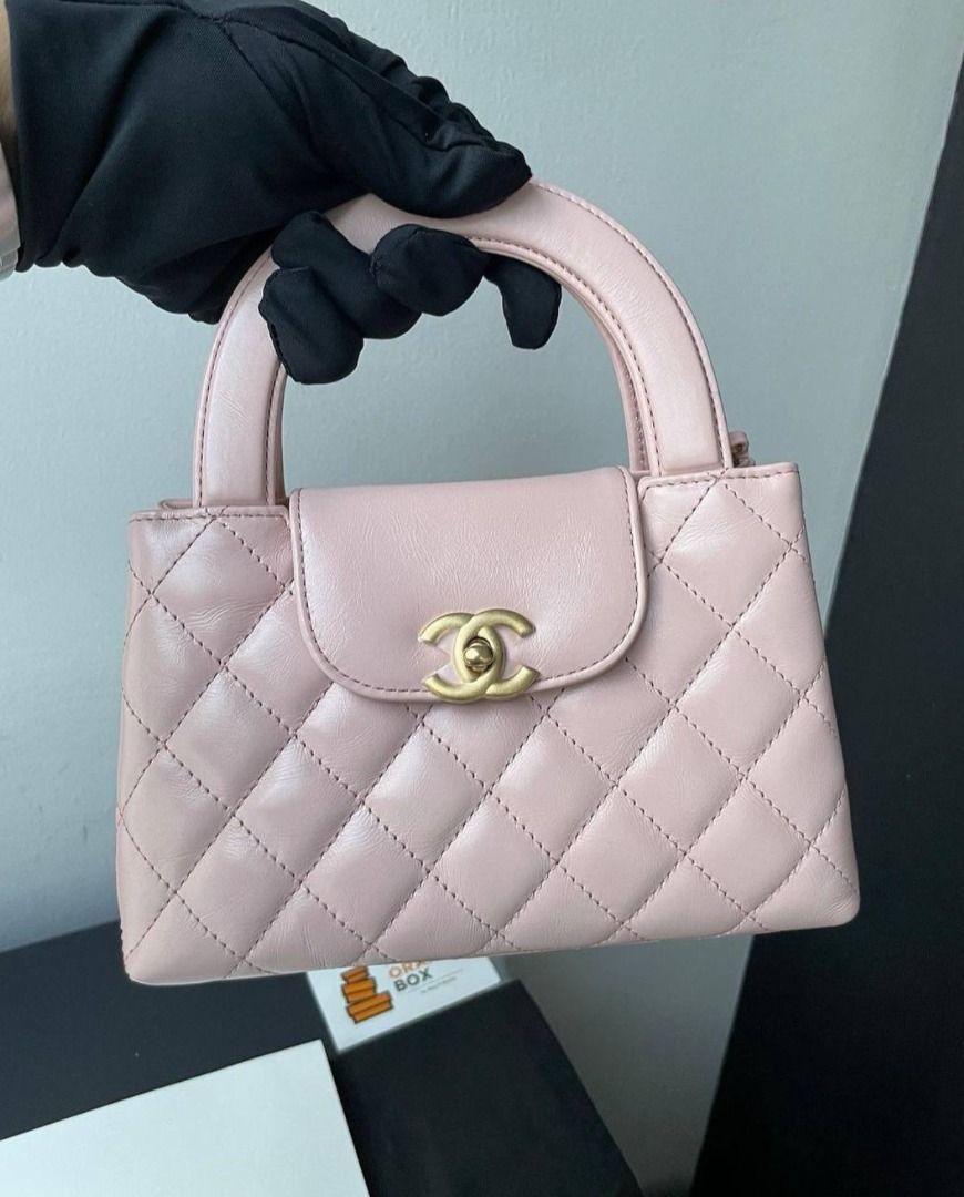 Chanel Kelly Bag Mini Calfskin in Light Pink, Luxury, Bags & Wallets on ...