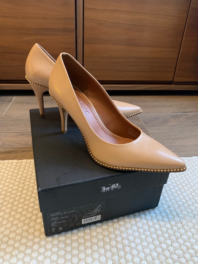 COACH nude heels with studs Carousell