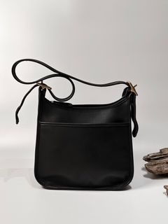 coach vintage 日本二手 中古復古古董 黑色皮革 厚磅 側背包 肩背包