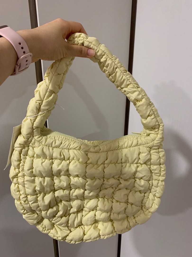 COS Pale Yellow Mini quilted bag