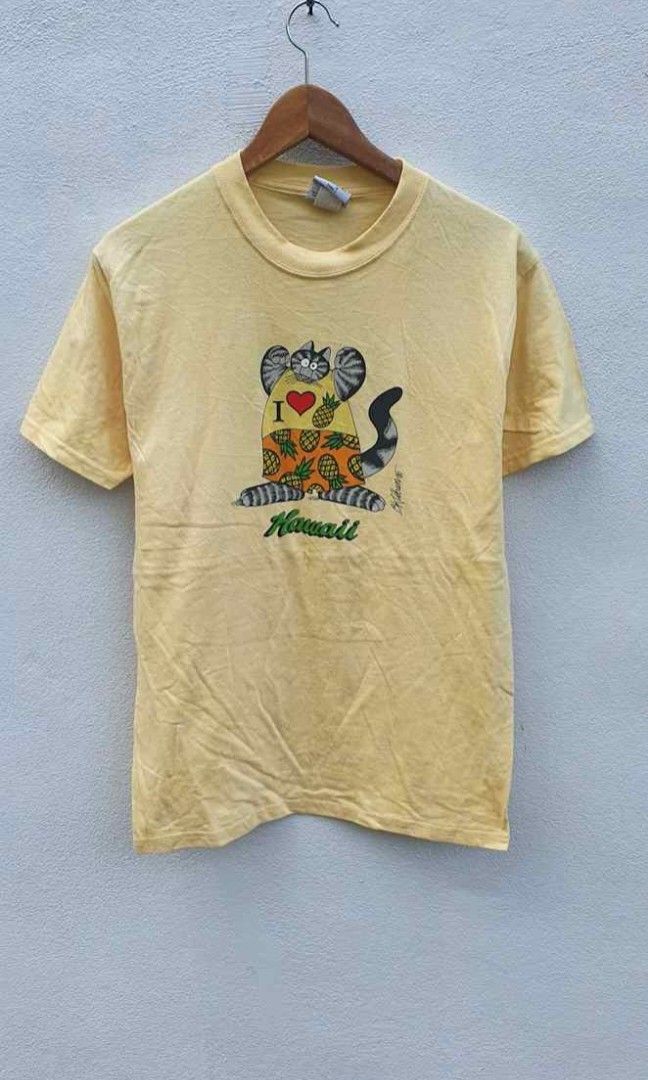Crazy Shirts Hawaiian Shirt Vintage Bkliban Hawaii Big Cat Tee