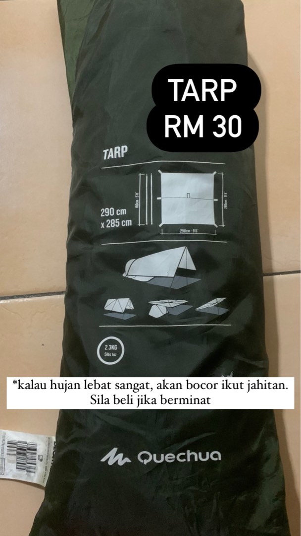 Decathlon tarp flysheet, Sports Equipment, Hiking & Camping on Carousell