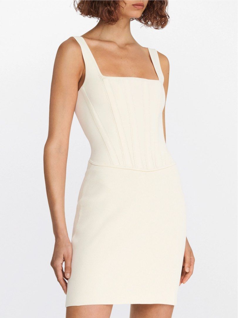 white christmas dresses Dion Lee Black Pointelle Knit Corset Midi Dress - BOPF main image 1