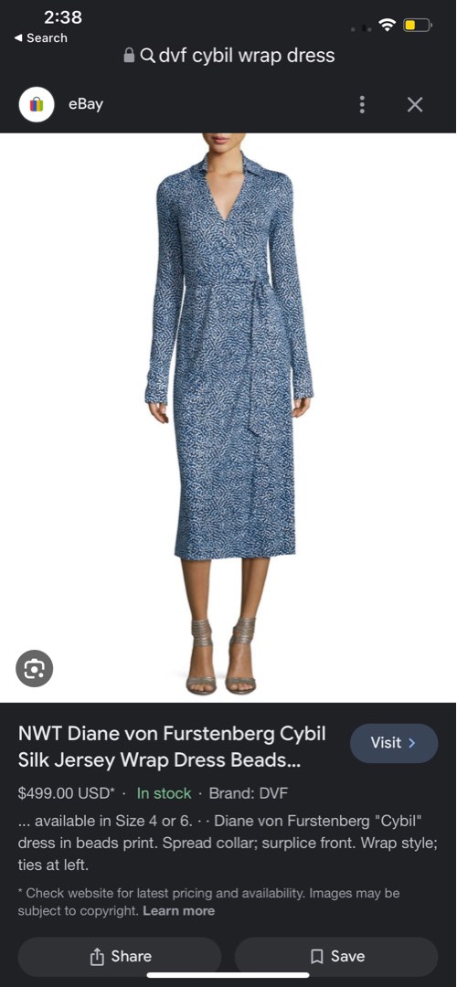 DVF Silk Jersey Cybil Wrap Dress US4