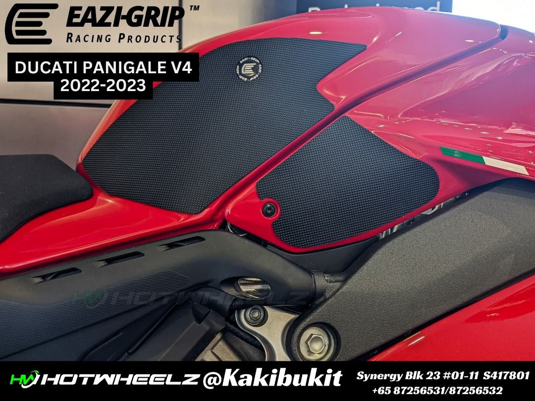 Ducati Panigale V4 V4S SP2 Tank Grips – Anti-Slip Rubber Knee Pads For Fuel Tank Protection (2022+)