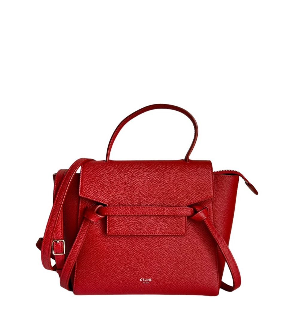 Excellent Celine Nano beltbag red grained leather 2018 with strap db pengganti vg Barang Mewah Tas Dompet di Carousell