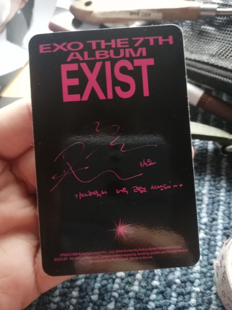 EXIST "Baekhyun" PC (Category: K-Wave Merchandise) located in Pasig City. Submitted by illegalcrow (Listing ID 1265724086, Image 2). Description: Just opened my just arrived Mu-mo JP EXIST (EXO) albums. RFS: Duplicate Secured with potocard sleeves after I pulled them this morning (11/15) Price: 450 MOP: GCash ; BPI MOD: Meet-up / GGX / Lalamove/ Toktok /Grab Payment first before I arrange delivery. Send me a message if you have questions! Can sen