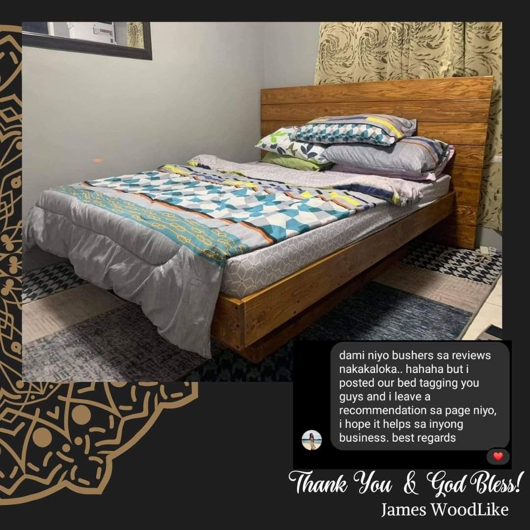 FLOATING BED MAHOGANY STAIN (Category: Bed Frames & Mattresses) located in General Trias. Submitted by jameswoodlike (Listing ID 1265626483, Image 1). Description: Maraming hindi naniwala sa tibay... Madaming ng dalawang isip. "Floating bed? Matibay ba yan?" "Pinewood? Baka mabilis maputol yan?" yan ang kadalasang tanong sa amin 🙂 at ayos lang yun! Sasagotin ho namin ang inyong mga katanongan 🙂 at sisiguradohing matibay ang kama para sa pamilya