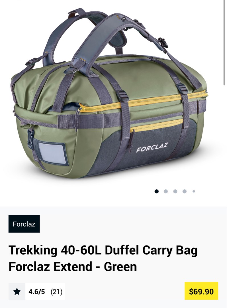 Decathlon duffle discount bag 40l