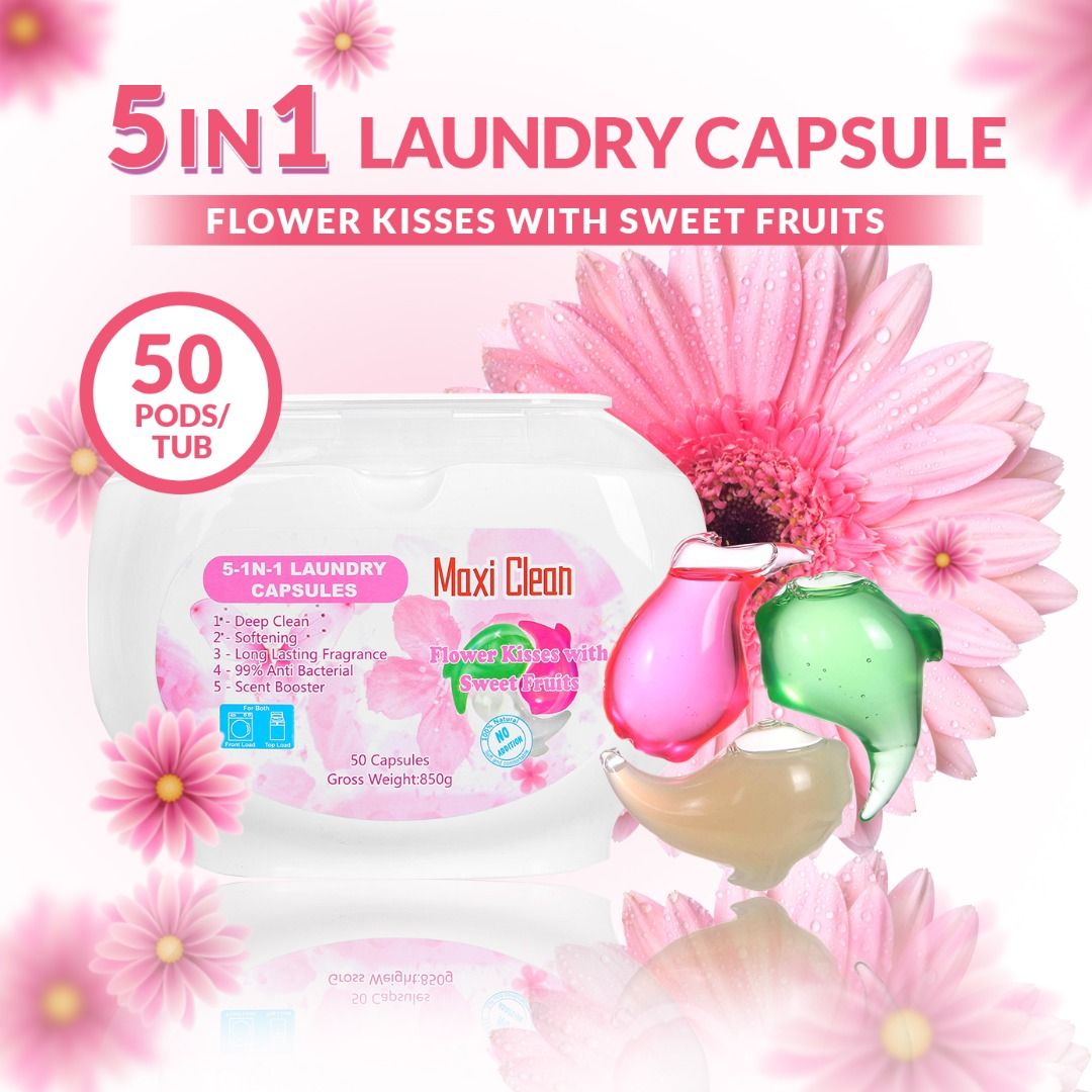 FREE DELIVER [Maxi Clean] 100 pods 5in1 Laundry Detergent/New Formula