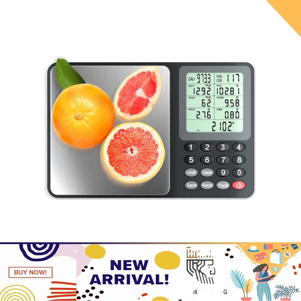 Fuzion Nutrition Food Scale, Digital Food Scale for Weight Loss,  Calculating Food Facts, Macro, Calorie, Meal Prep, Portion Control,  Stainless Steel