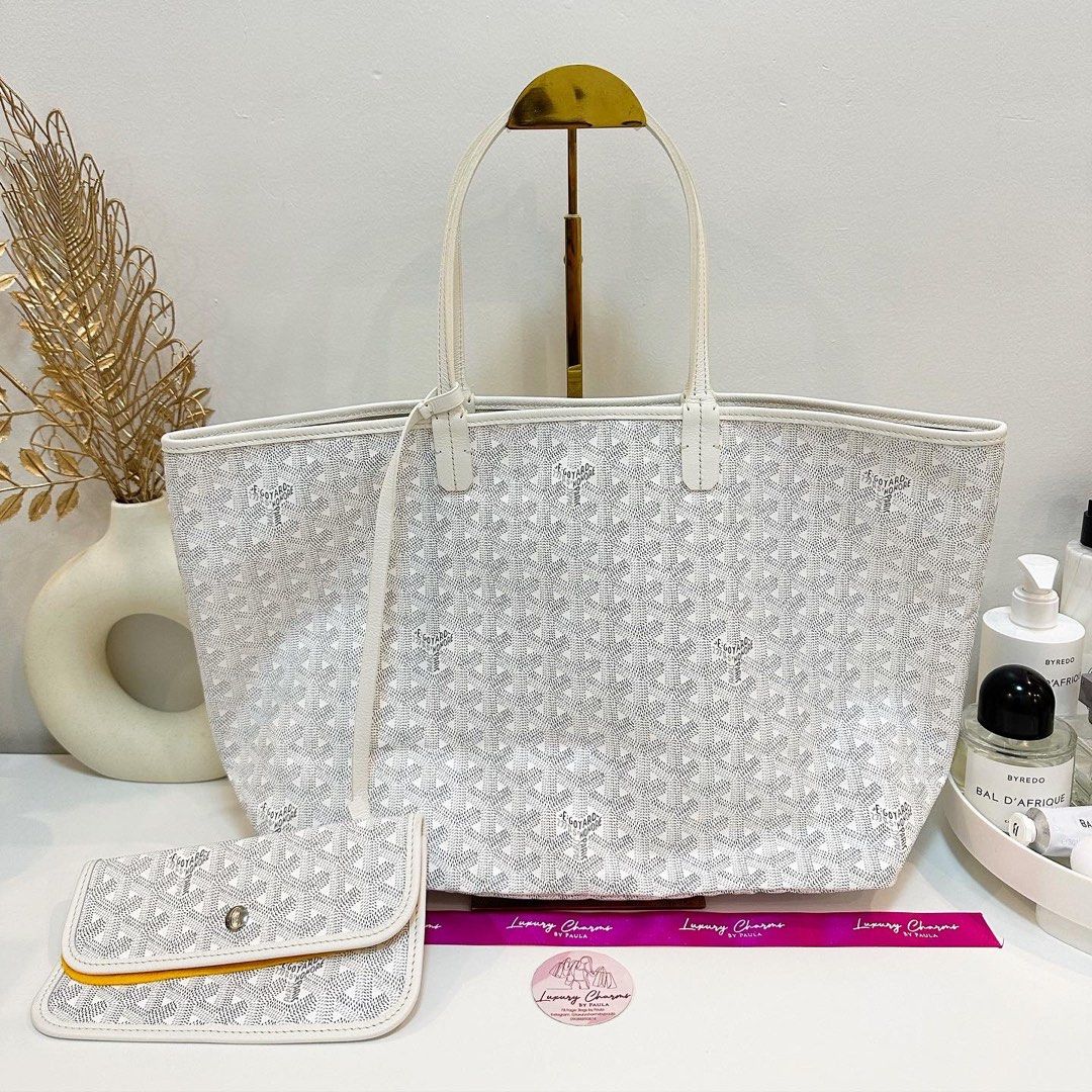 Goyard St Louis PM Tote in White Colour, Luxury, Bags & Wallets on Carousell