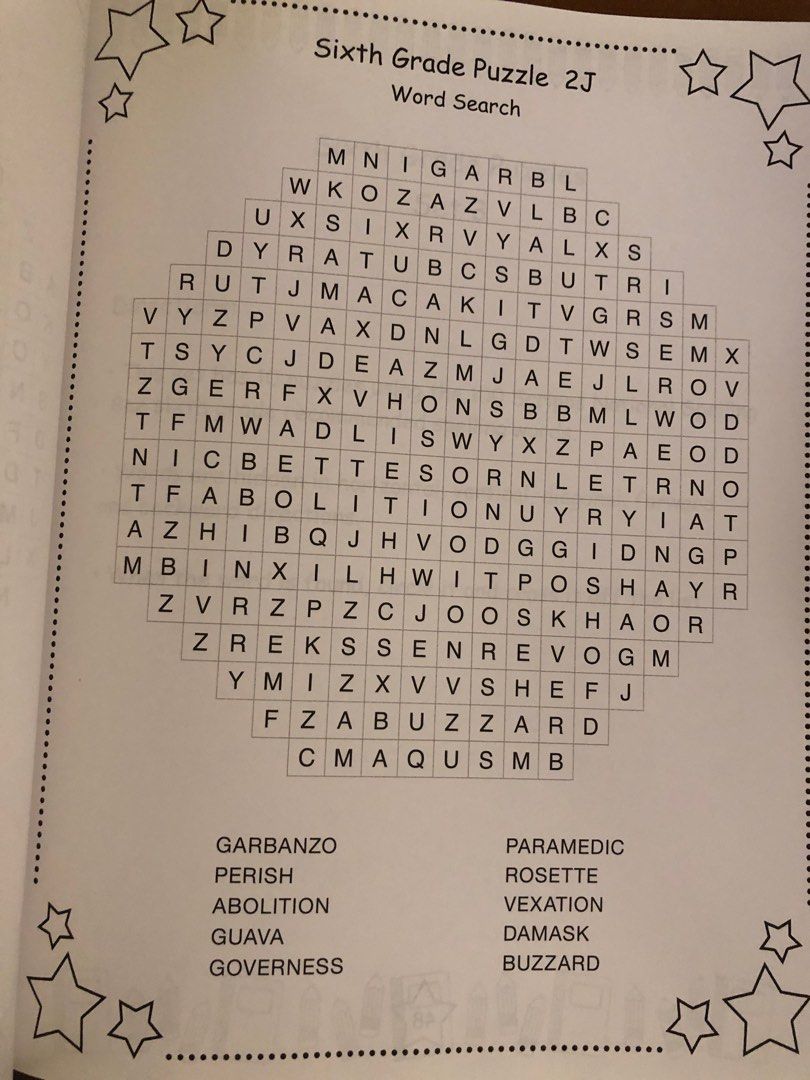 Grade 6, Word search for kids, spelling bee, preparation book, 興趣及遊戲