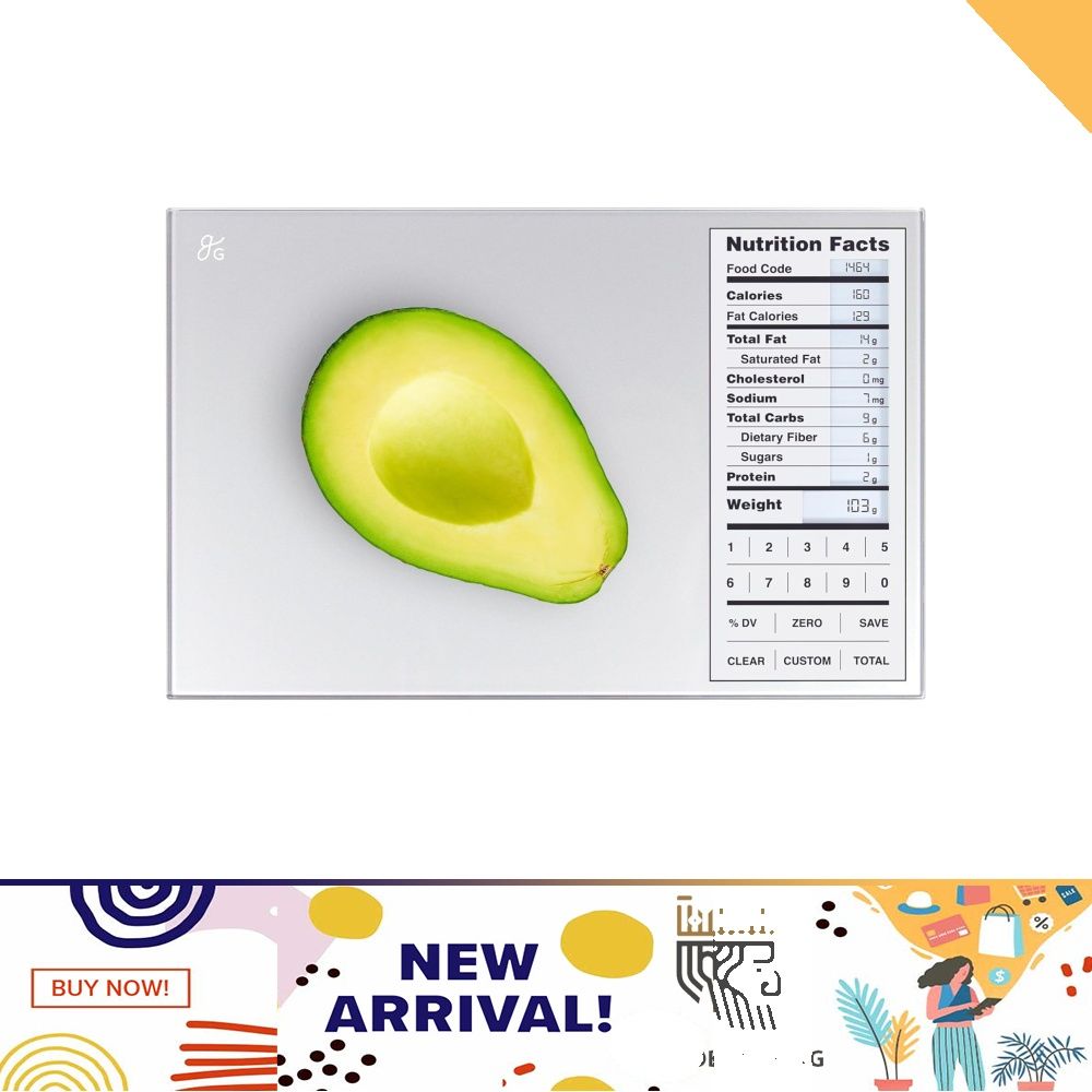 Nourish Digital Kitchen Food Scale And Portions Nutritional Facts Display  By Greater Goods