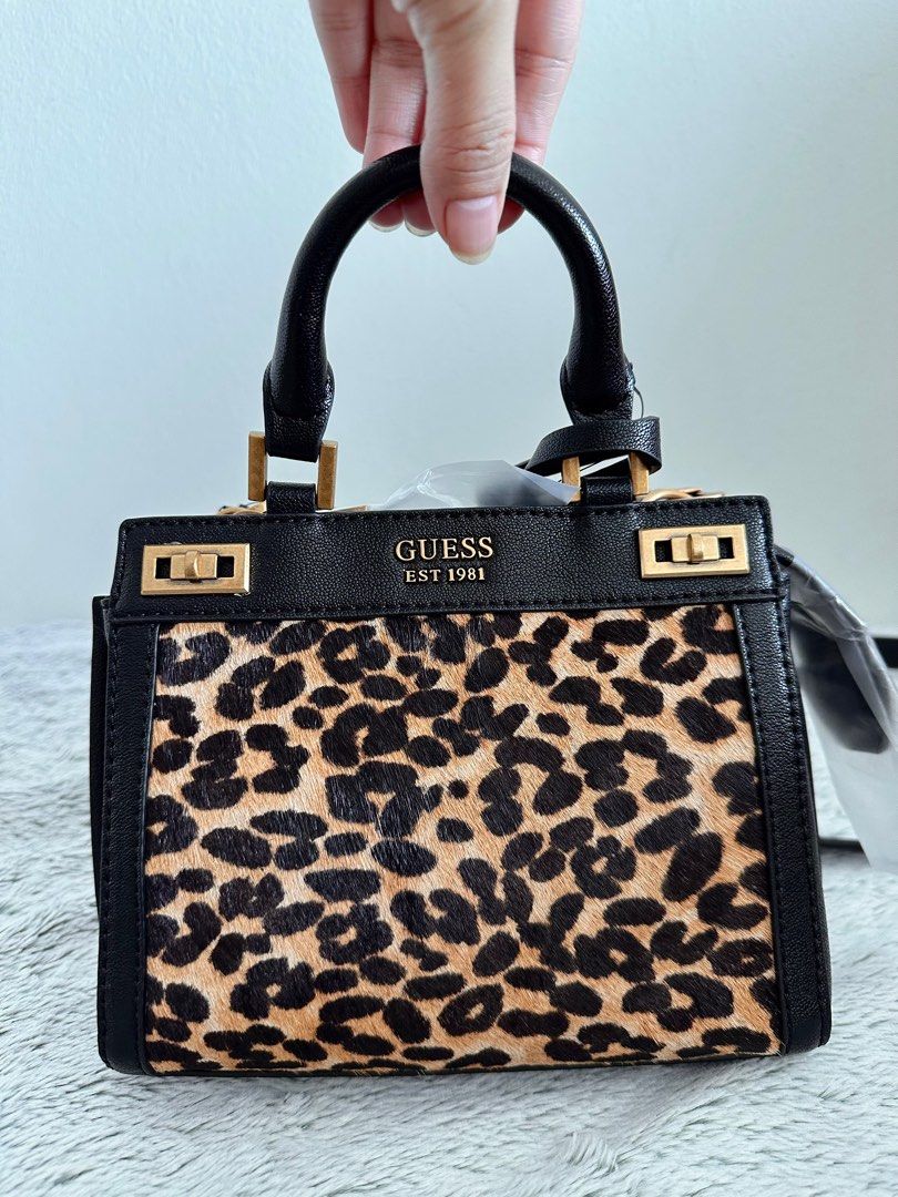 Awesome Large Leopard Guess Tote | Guess purses, Purses, Guess bags