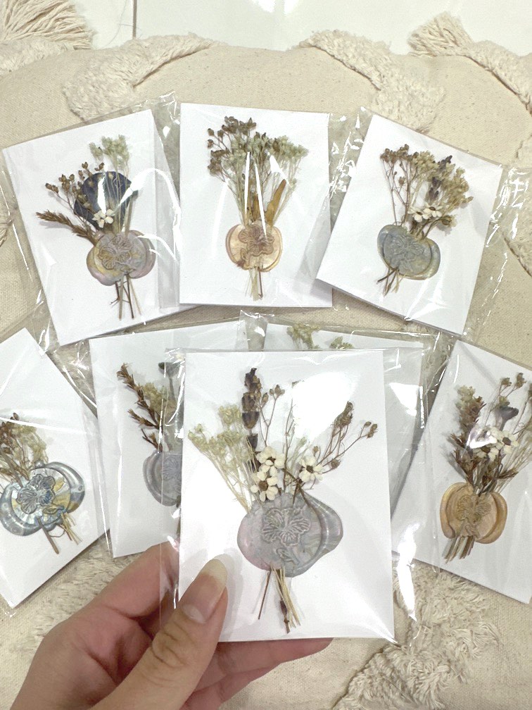 Handmade wax seal dried flowers cards (thank you/ greeting cards