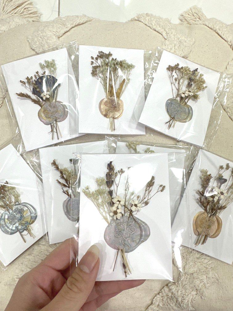 Handmade wax seal dried flowers cards (thank you/ greeting cards