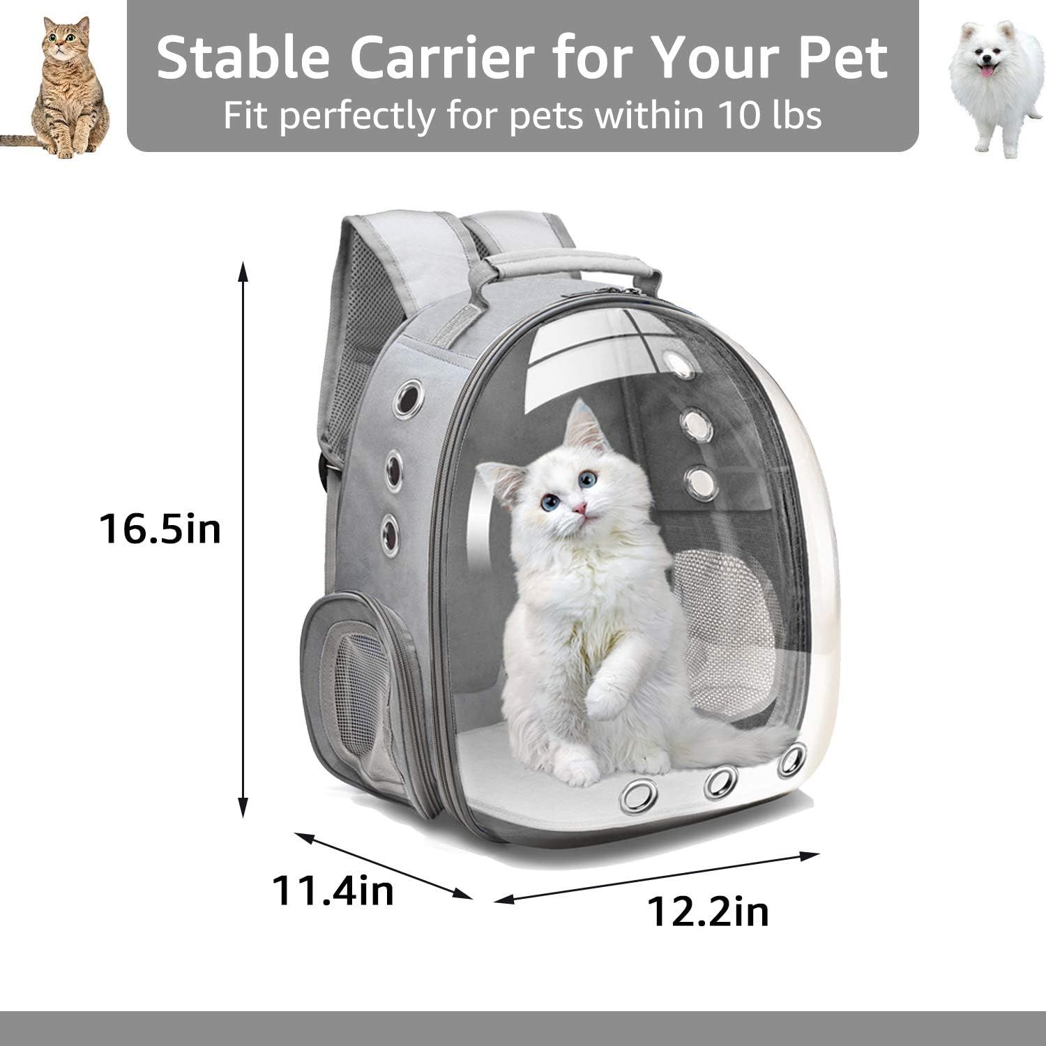 Henkelion Cat Backpack Carrier Bubble Carrying Bag Small Dog