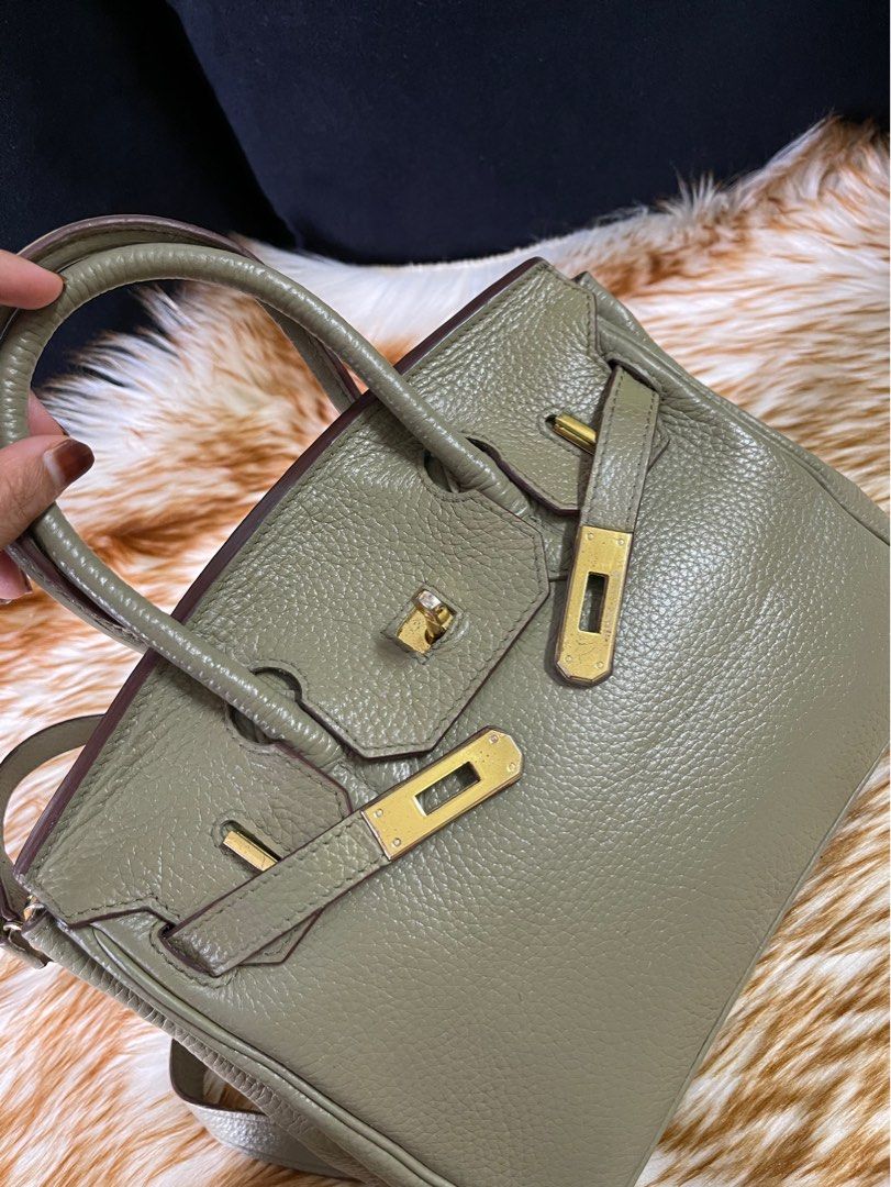 Hermes Birkin 25 Sage Sauge Clemence With Gold Hardware Women s