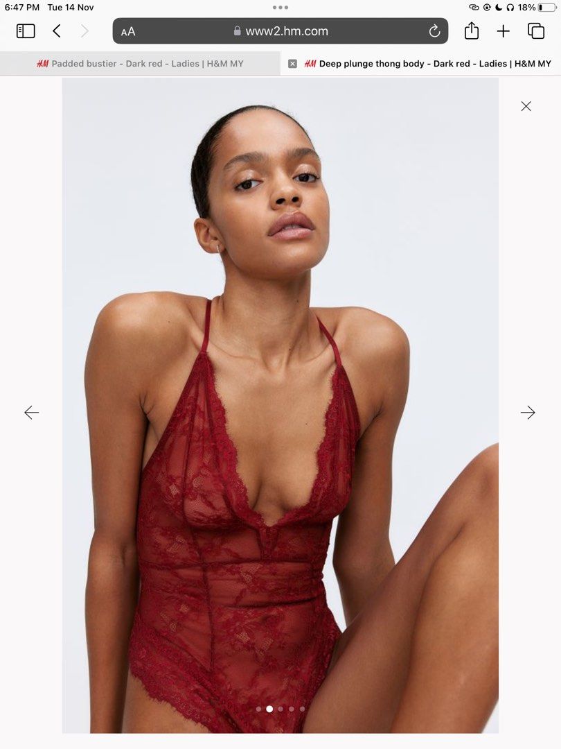 H&M Lace Bodysuit / Lingerie, Women's Fashion, New Undergarments &  Loungewear on Carousell