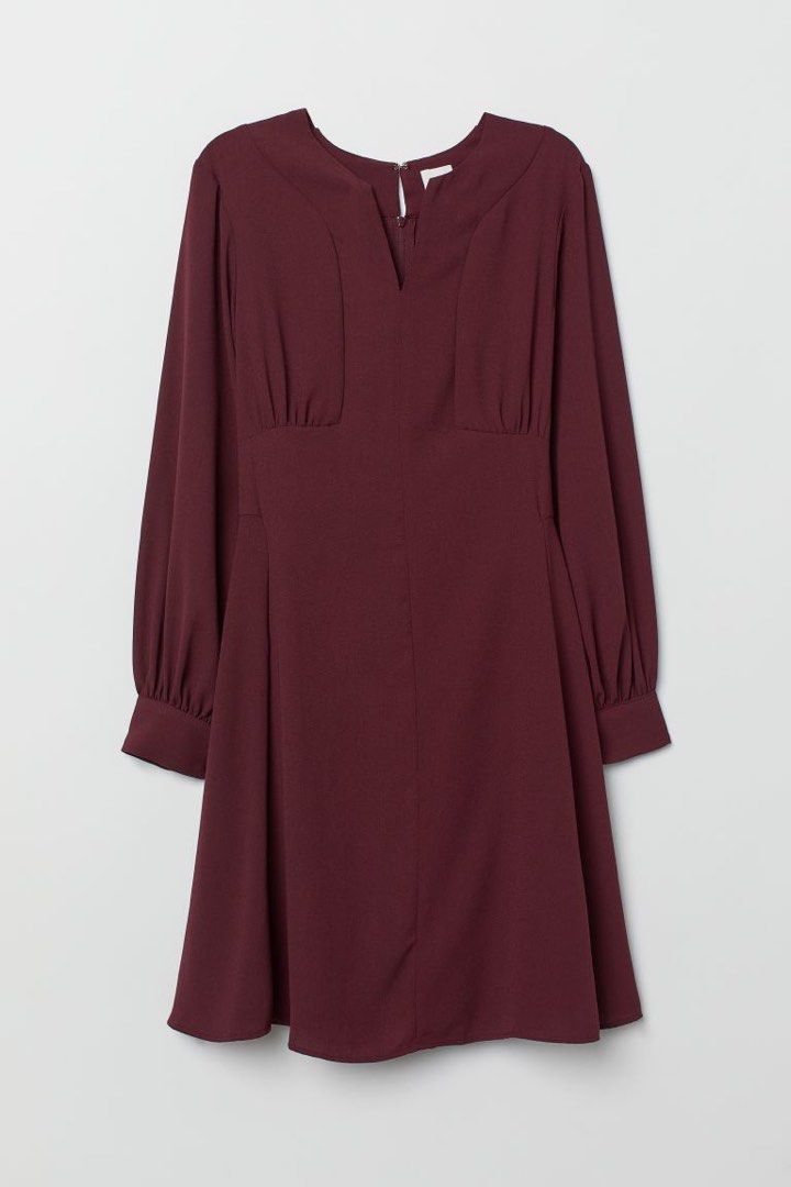 burgundy formal wedding guest dress Burgundy romantic wrap dress