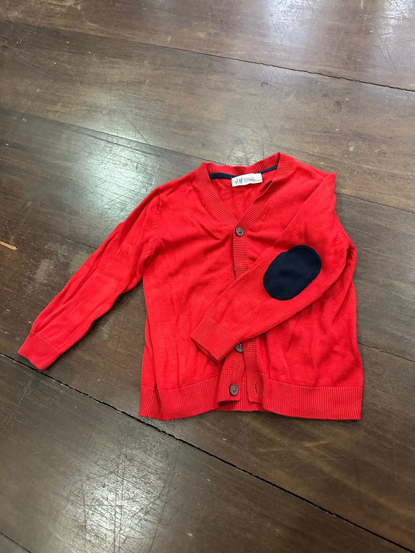 H M red cardigan for boys