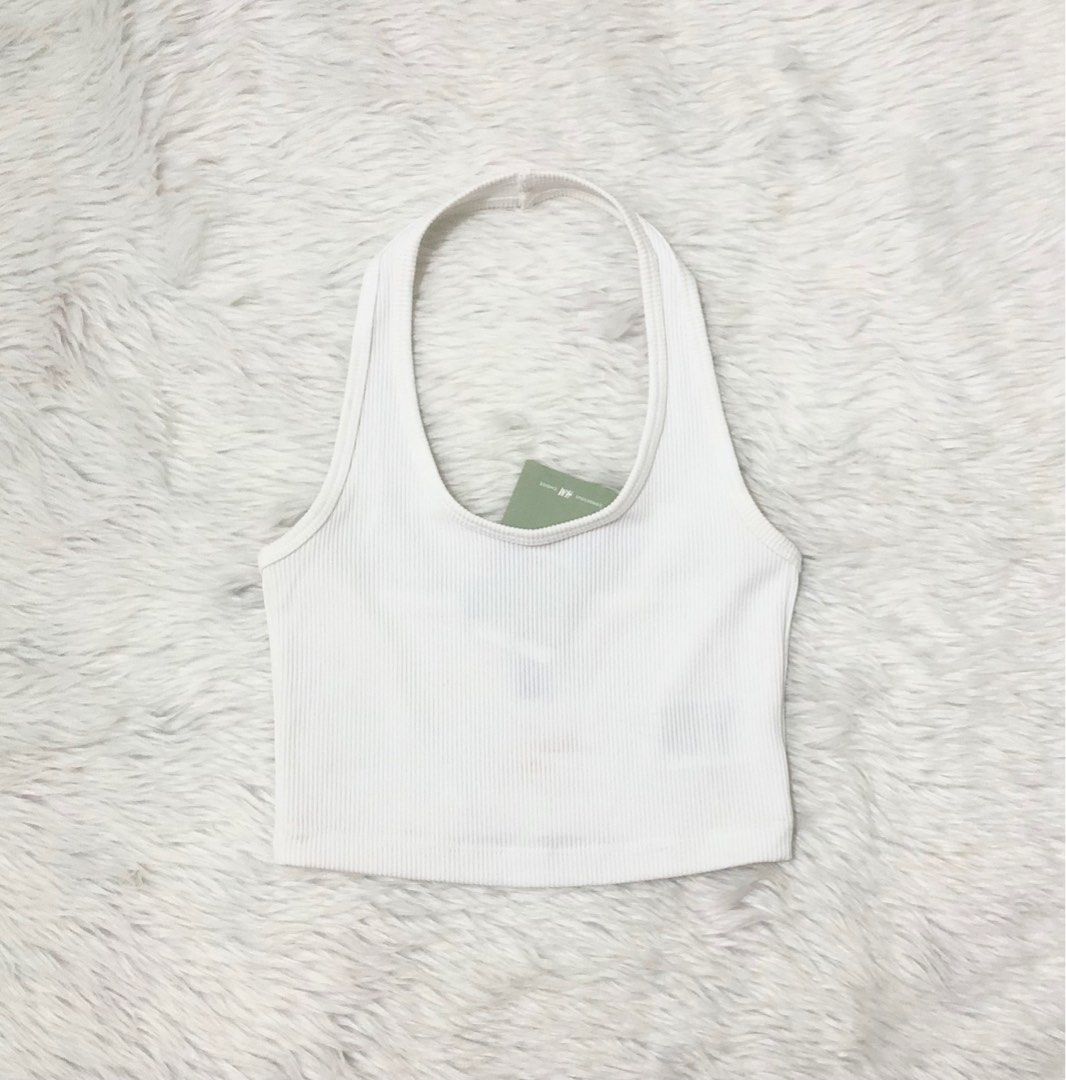H M White Ribbed Halter Top Women s Fashion Tops Others Tops on