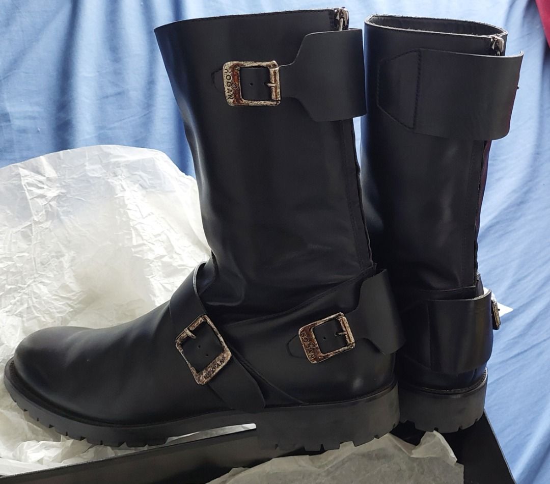 Mens biker boots black 2025