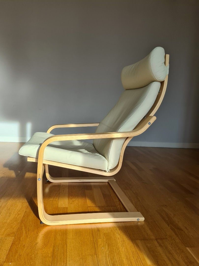 Ikea leather armchair "POANG", Furniture & Home Living, Furniture