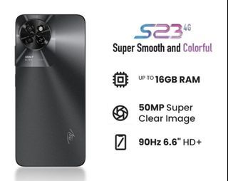 Itel S23 RAM 8+256 GB (Black) 6,6 HD 90Hz 5000mAh Android 12 Itel OS 8.6