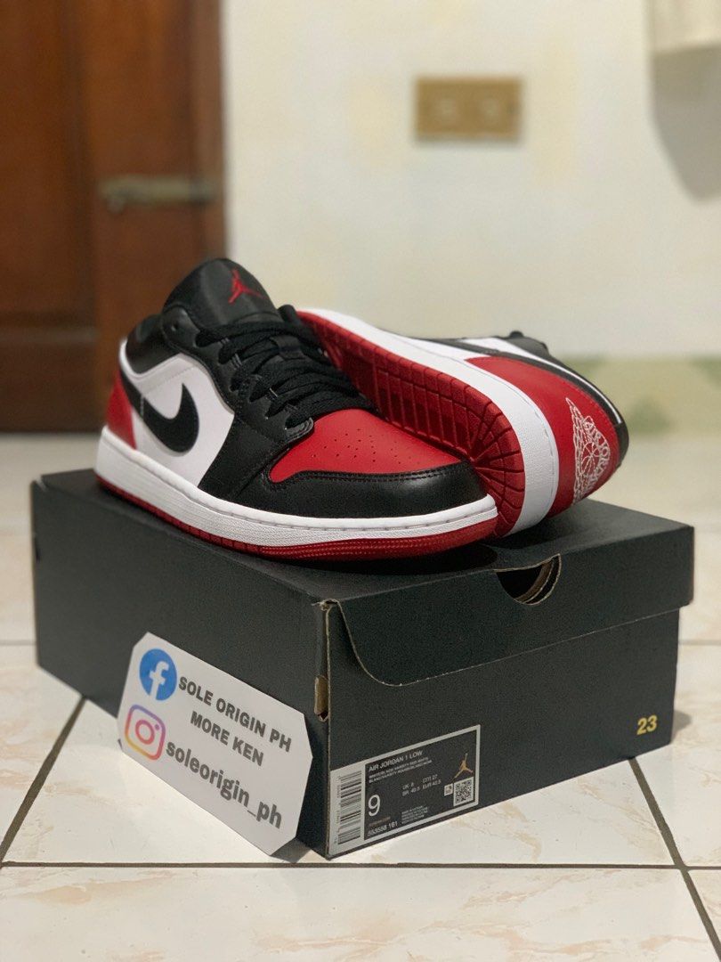 Jordan 1 Low Bred Toe 2.0 Men s Fashion Footwear Sneakers on