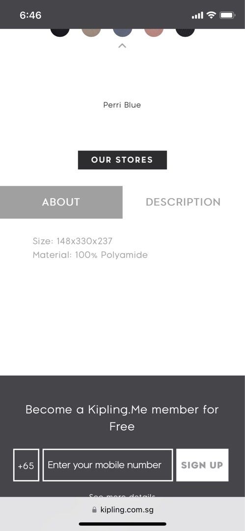Kipling Judy M backpack (Category: Backpacks) located in Singapore. Submitted by coolbeanie (Listing ID 1265723607, Image 2). Description: Used once. Refer to photo for dimension..