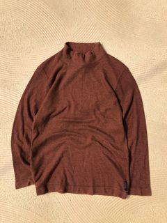 Knit sweater turtleneck dark brown