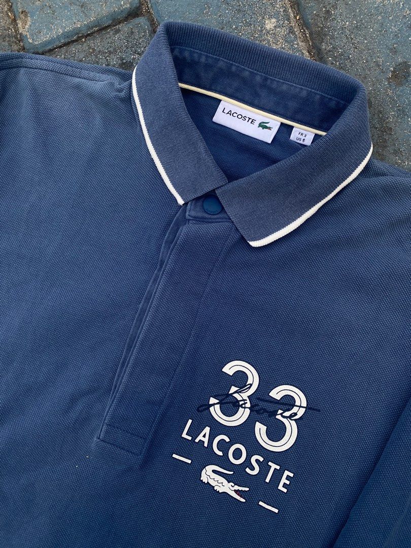 Lacoste 33 Fairplay Longsleeve Polo Shirt Rugby Tosca Blue Fesyen