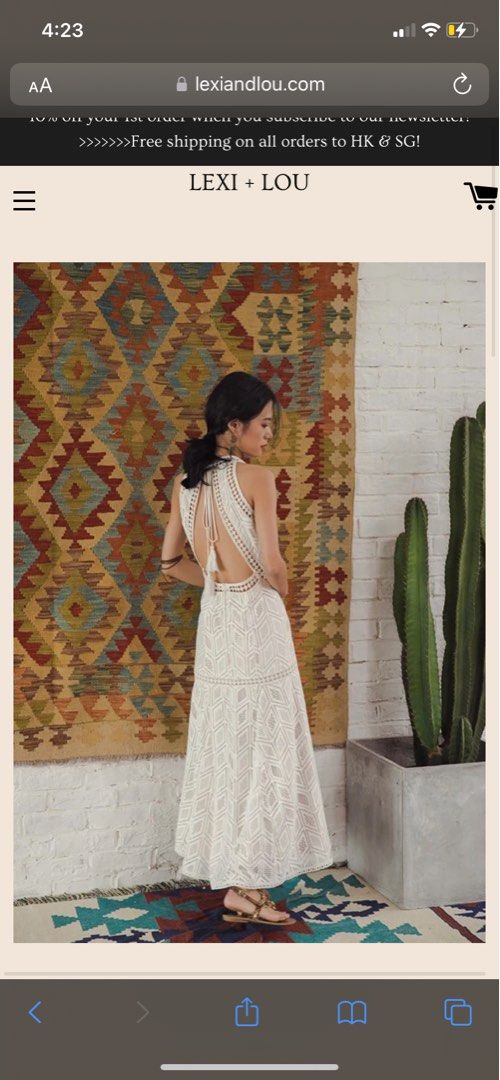 Lexi Lou LL2.0 Cutout Back Lace Slit Maxi Dress in White