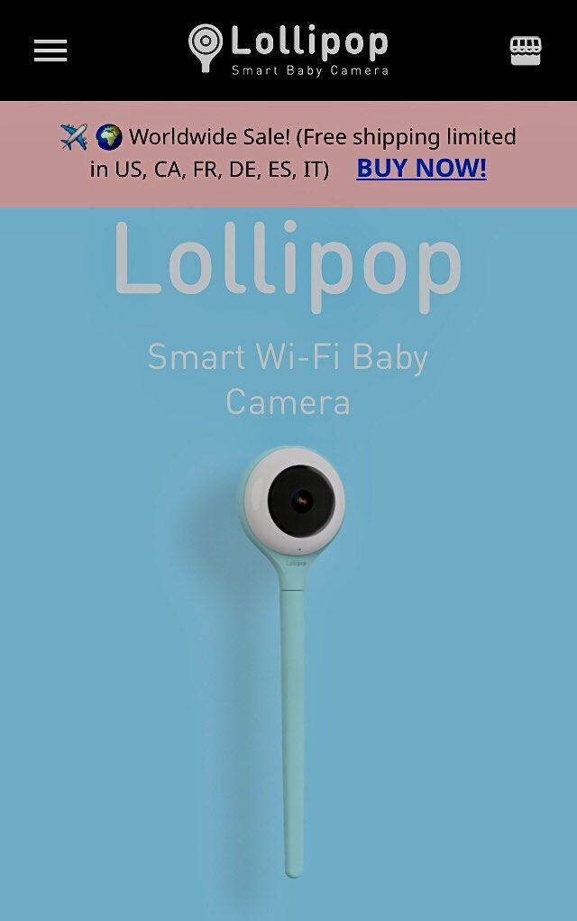 Lollipop Smart Baby Camera Breathing monitor Turquoise Free and Fast  Shipping