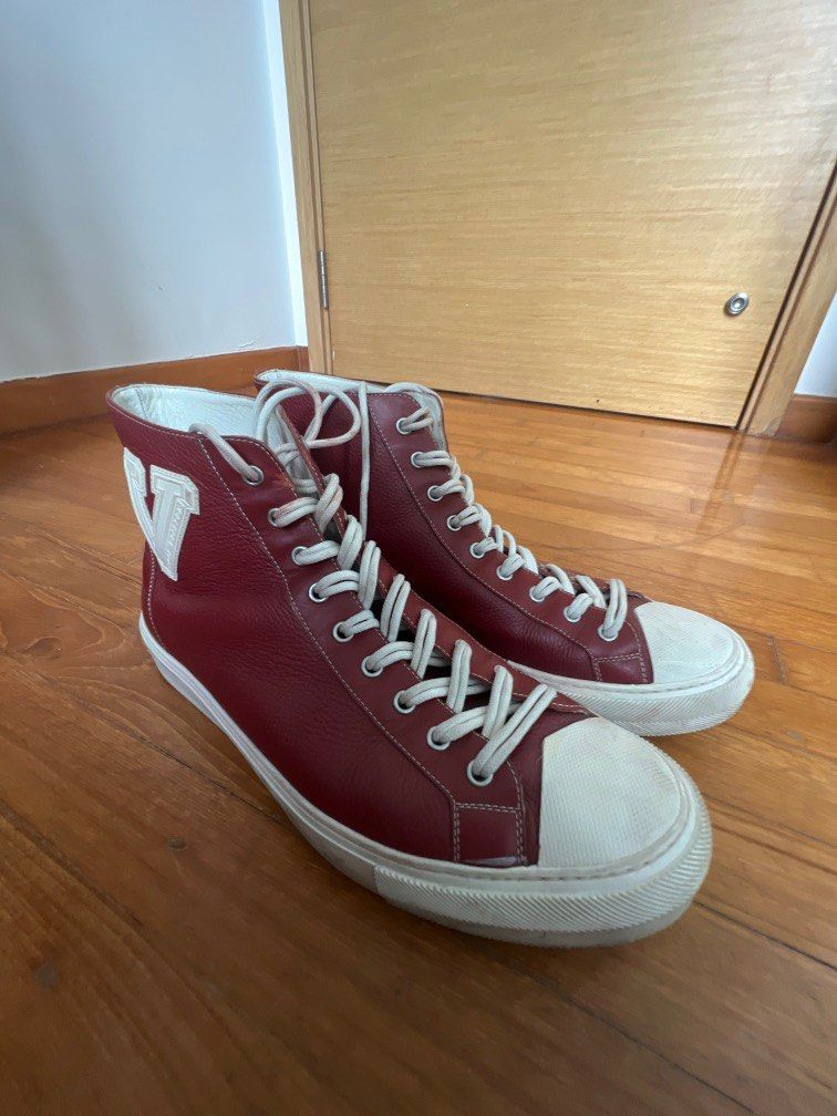 Red lv sneakers on sale