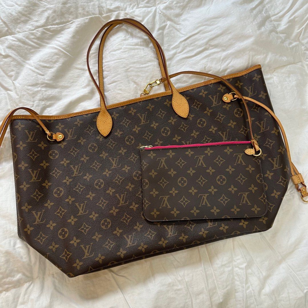 LV Neverfull GM and MM size, Luxury, Bags & Wallets on Carousell