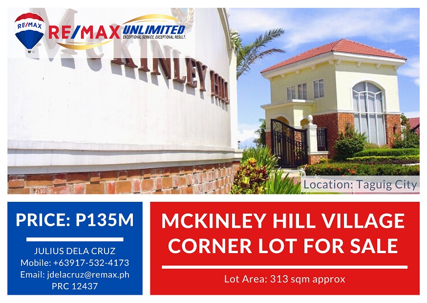 Mckinley Hill Village Corner Lot for Sale, Property, For Sale, Lot on