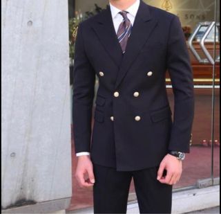 Men’s suit 雙排扣西裝（外套+褲子+2領帶）