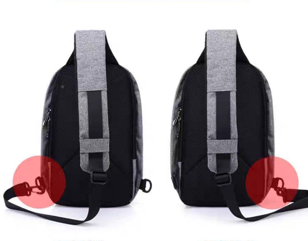Multifunctional Anti Theft Back Zip Around Design Chest Sling Bag