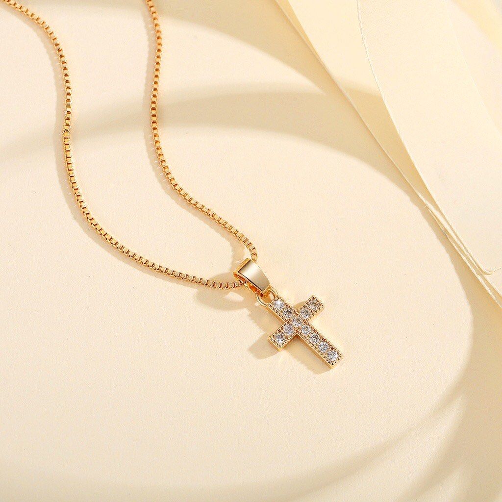 Gold plated cross chain best sale