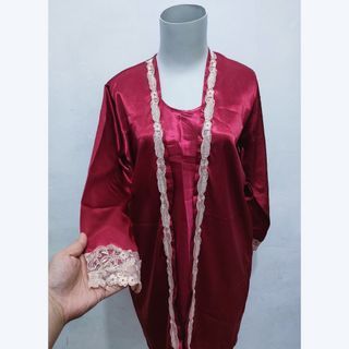 NET!! Lingerie set kimono Import tali silang renda mewah/ sexy dress/ sleepwear/ baju tidur