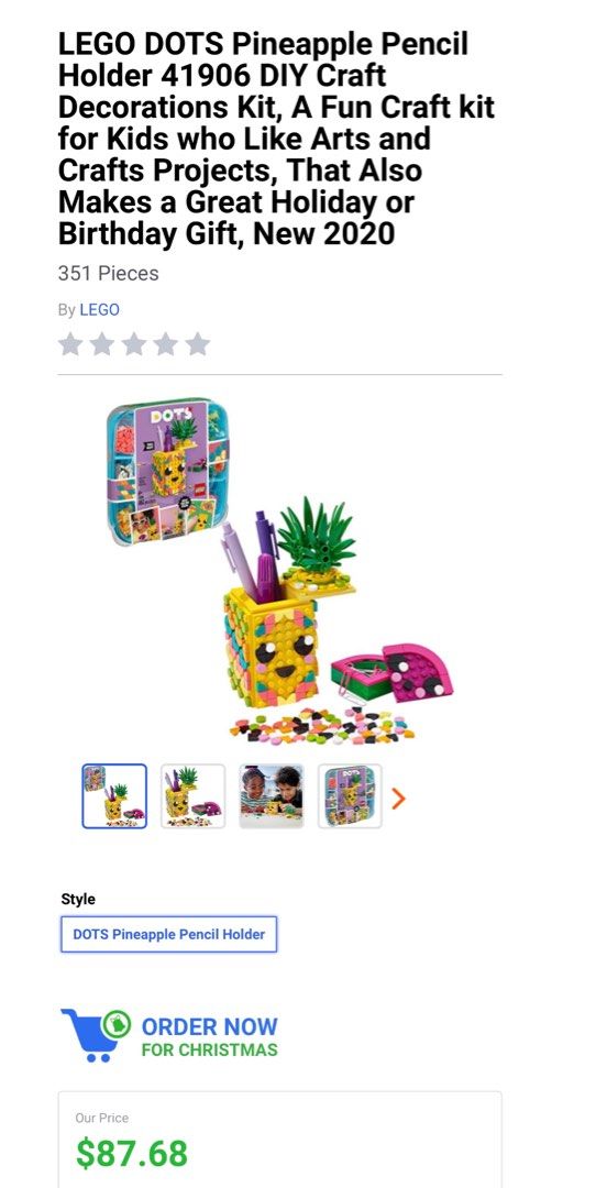 New! Lego Dots Pineapple Pencil Holder 41906, Hobbies Toys, Toys