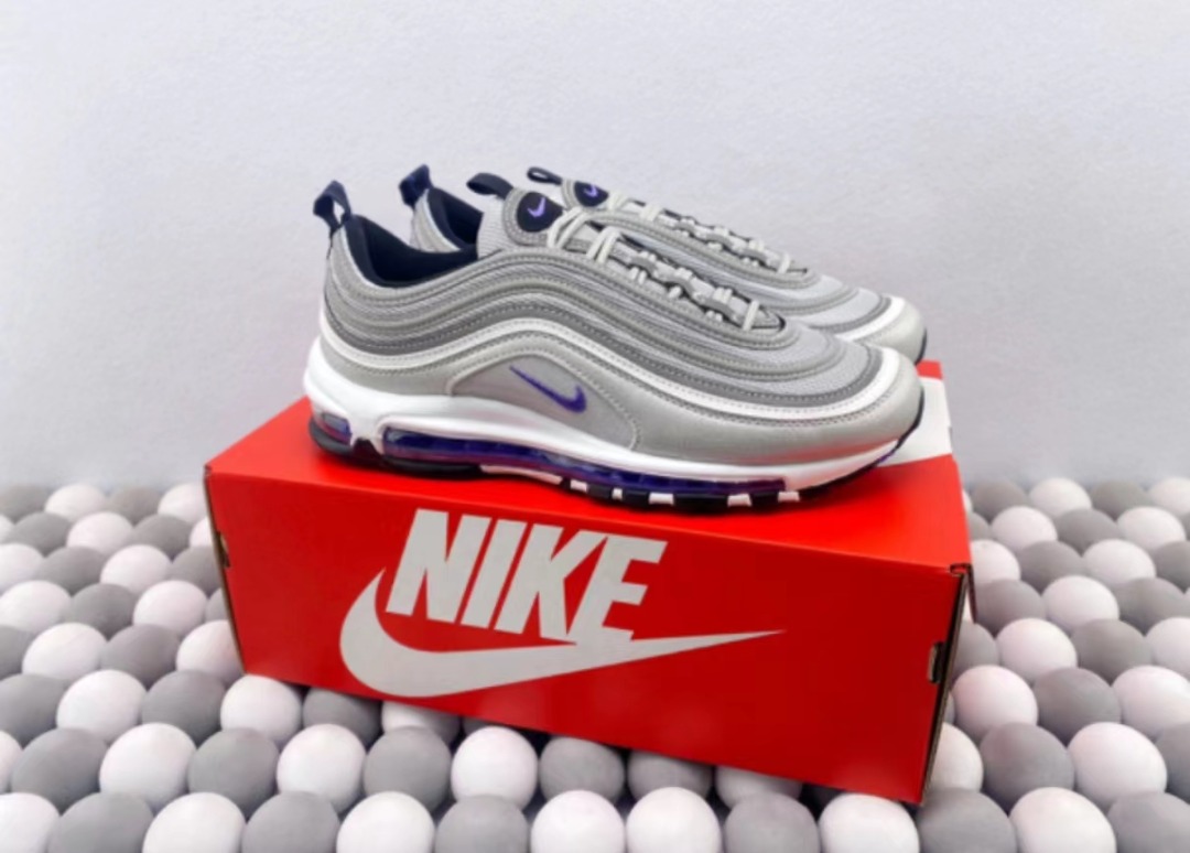 NK Air Max 97 Silver Purple Men s Fashion Footwear Sneakers on