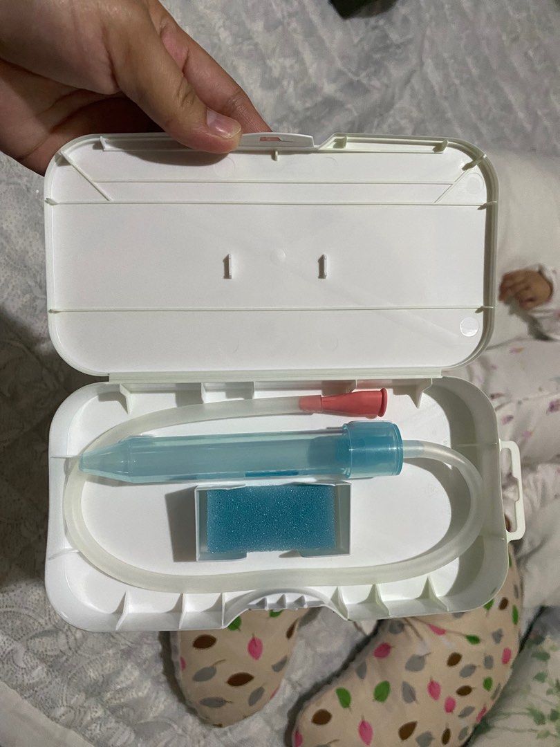 Nosefrida (Category: Other Babies Going Out Needs) located in Davao. Submitted by mblee322 (Listing ID 1265571887, Image 3). Description: Used once when my baby is a newborn. Only issue is the case. It was spilled with efficascent oil thus the stain, But does not affect it's purpose. .