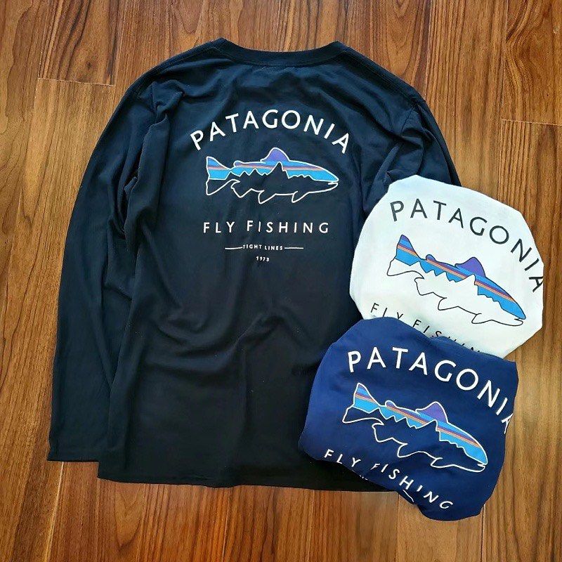 PO] Patagonia “Fly Fishing” Long Sleeved Shirt, Men's Fashion, Tops & Sets,  Tshirts & Polo Shirts on Carousell