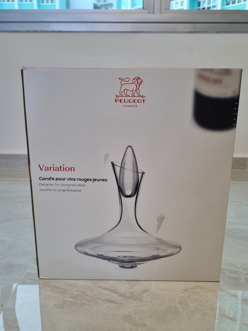 Peugeot Wine Decanter and Schott Zwiesel Wine Glass set, Furniture